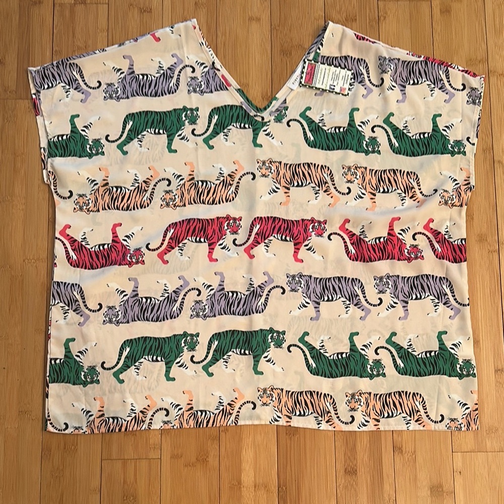 First Love Top with Colorful Tiger Print